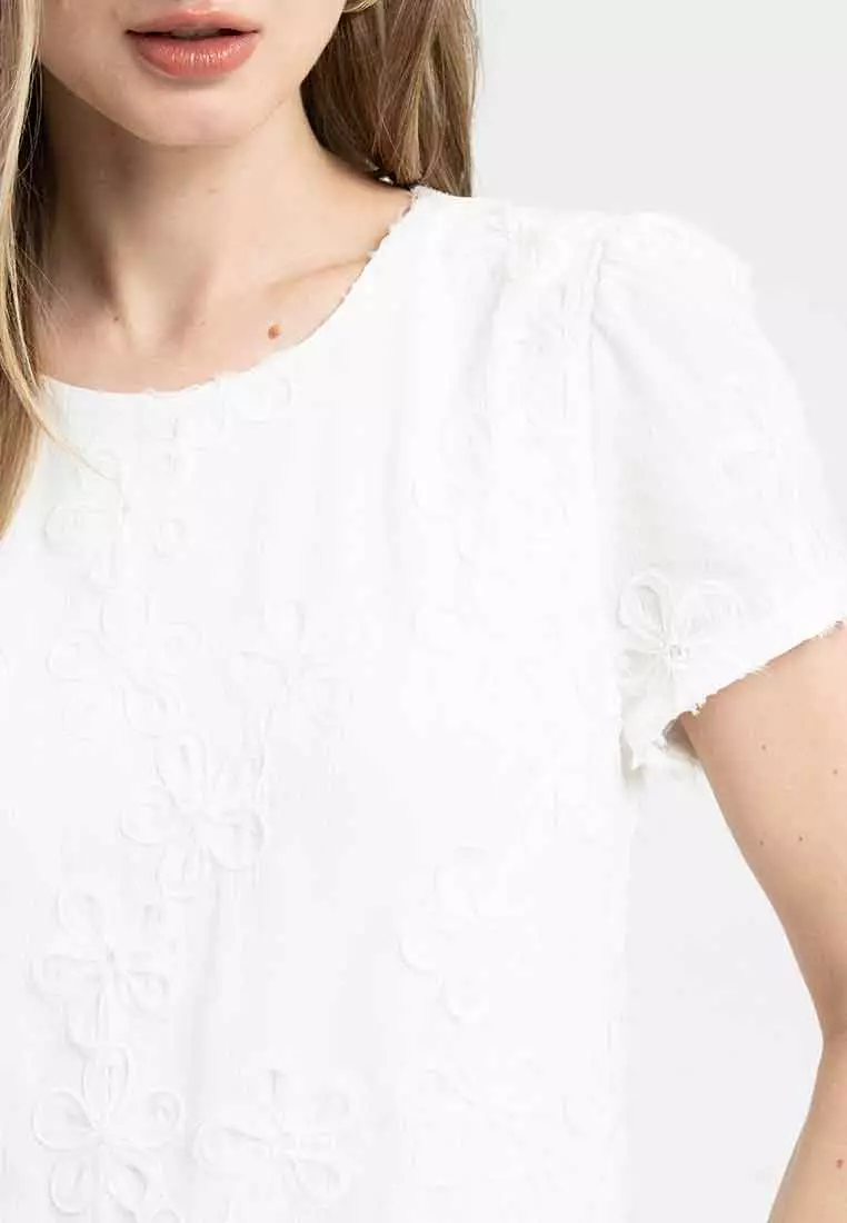 Shaela Floral Embroidered Shift Dress