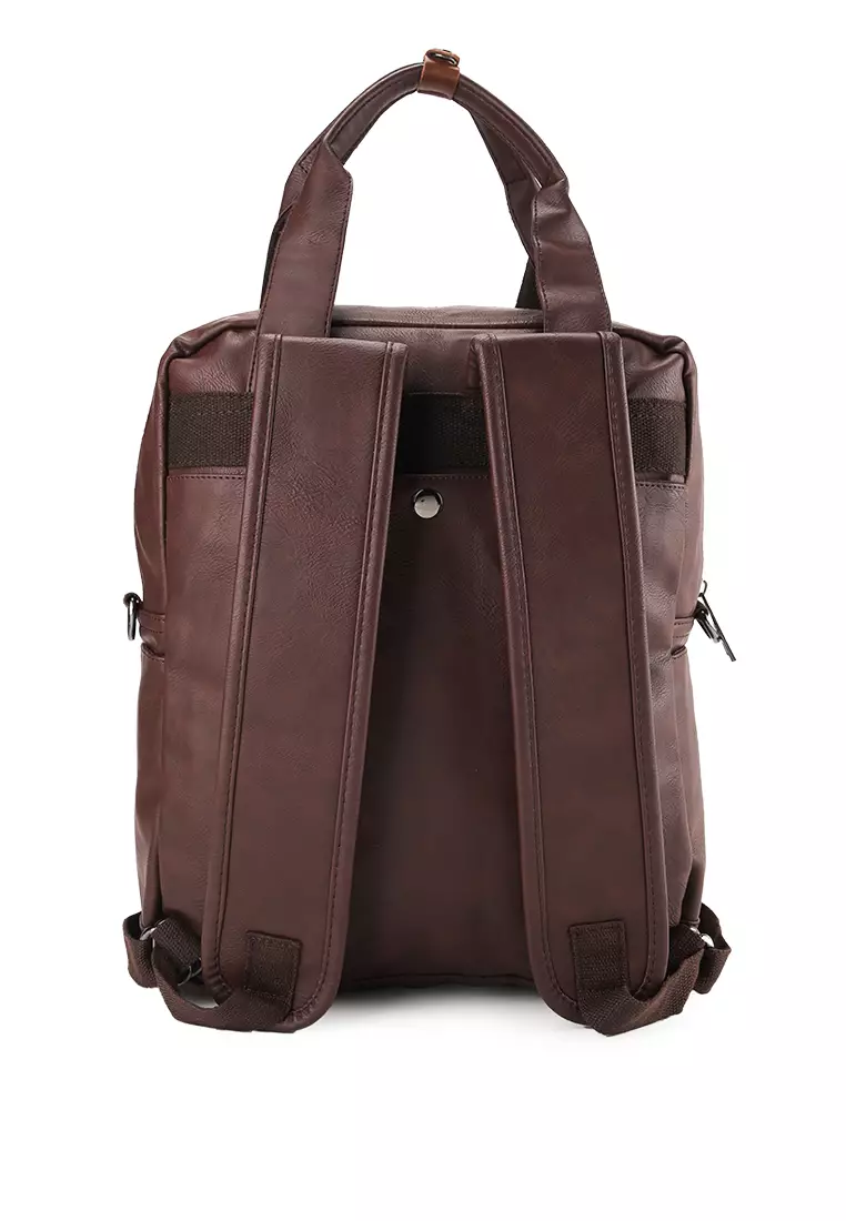 Distressed Leather Carry Backpack