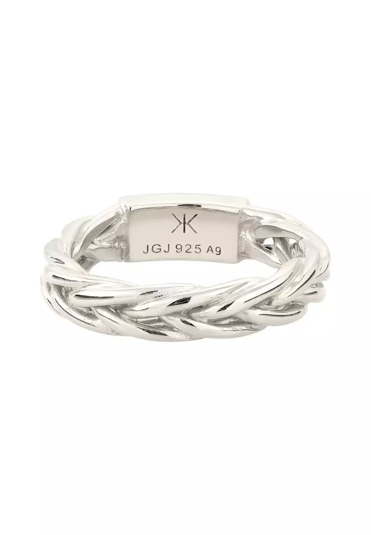 EXCLUSIVE Cincin Perhiasan Perak 925 Pria Bandring Braid Pattern