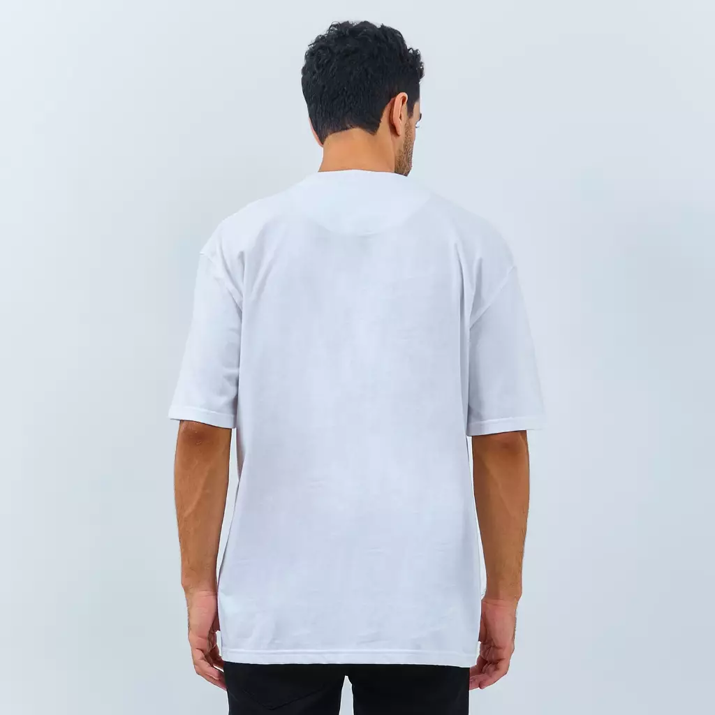 EMBA DENIM I SMILEYWORLD - Kaos Smiley Oversize Pria Material Single Jersey Warna Putih - Hank