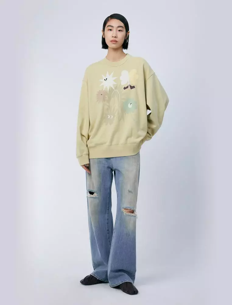 Long Sleeve Printed Pullover Hoodie