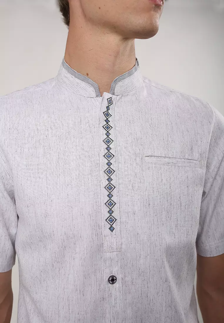 LGS - Baju Koko Pria - Lengan Pendek - Motif Serat - JSH.385.S1125KF.361.C