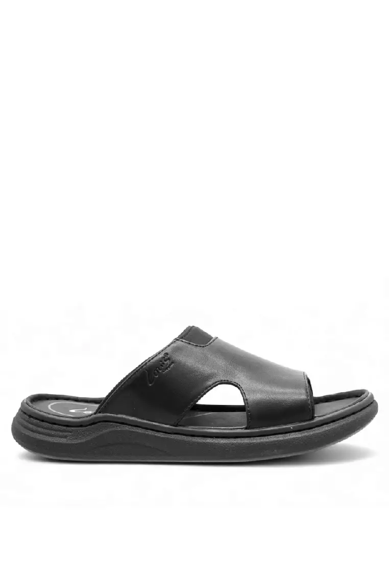 Discount on Louis Cuppers  shoes - SKU: Louis Cuppers Men Slip On Faux Leather Classic Casual Sandals - 250141252