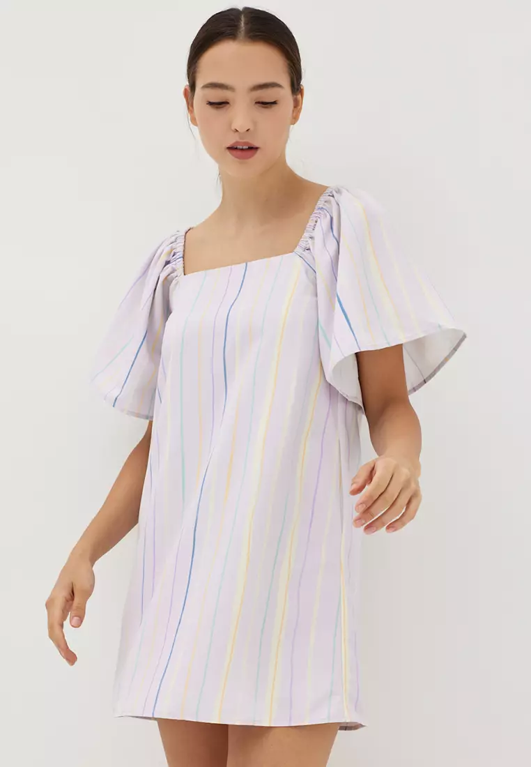 Jual Love, Bonito Carrie Trapeze Tie Back Dress in Vivid Linings