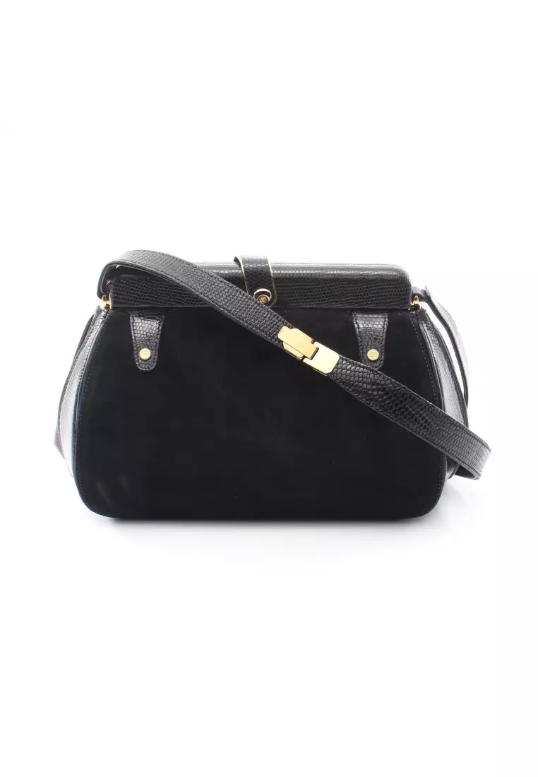 Black gucci suede discount bag