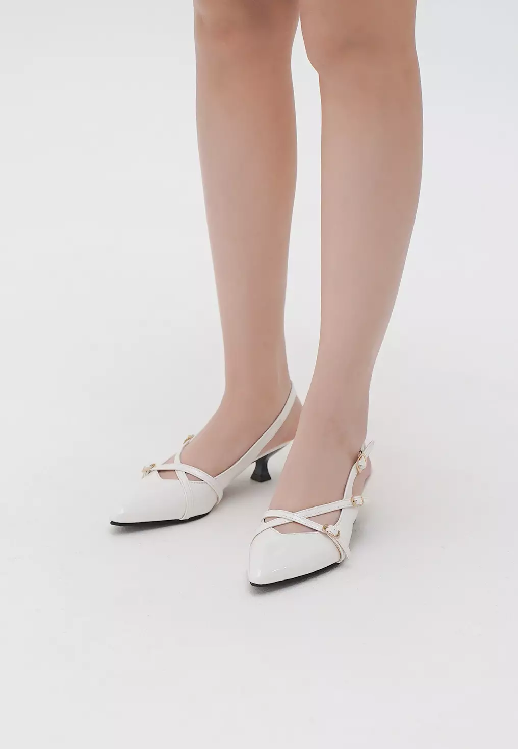 Louise Pointed Toe Slingback Stiletto Sandal Heels Wanita