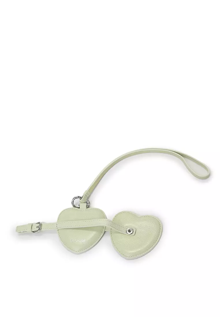 迷你心型鏡子吊飾 - 淺薄荷綠色