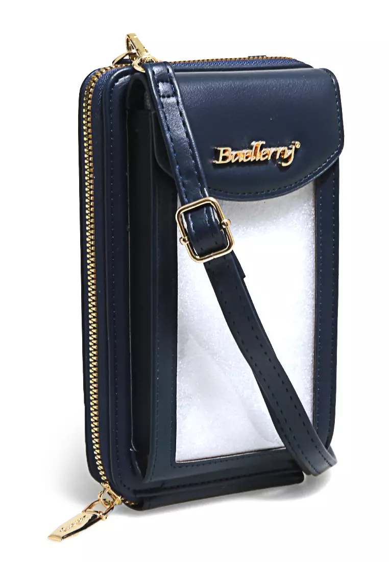 Sling Bag Wanita Tas Selempang Handphone Transparent Design Many Slot Material Leather ORIGINAL