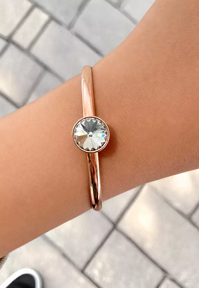 Blair Bangle Embellished with SWAROVSKI® crystals-Rose Gold/Clear