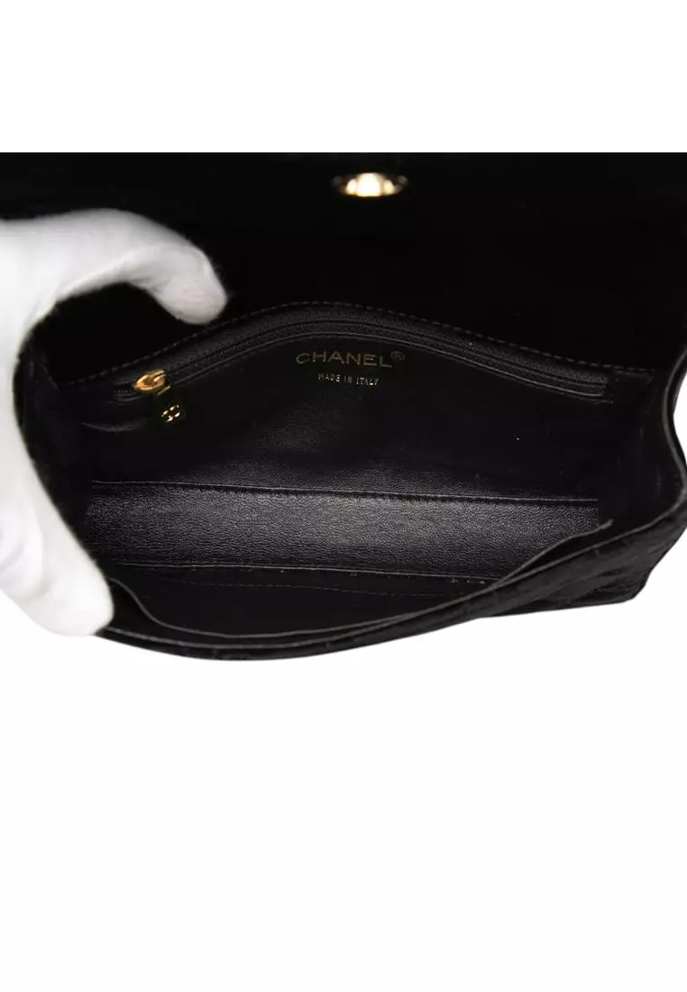 Pre-Loved Chanel Cc Quilted Velvet Chain Shoulder Bag