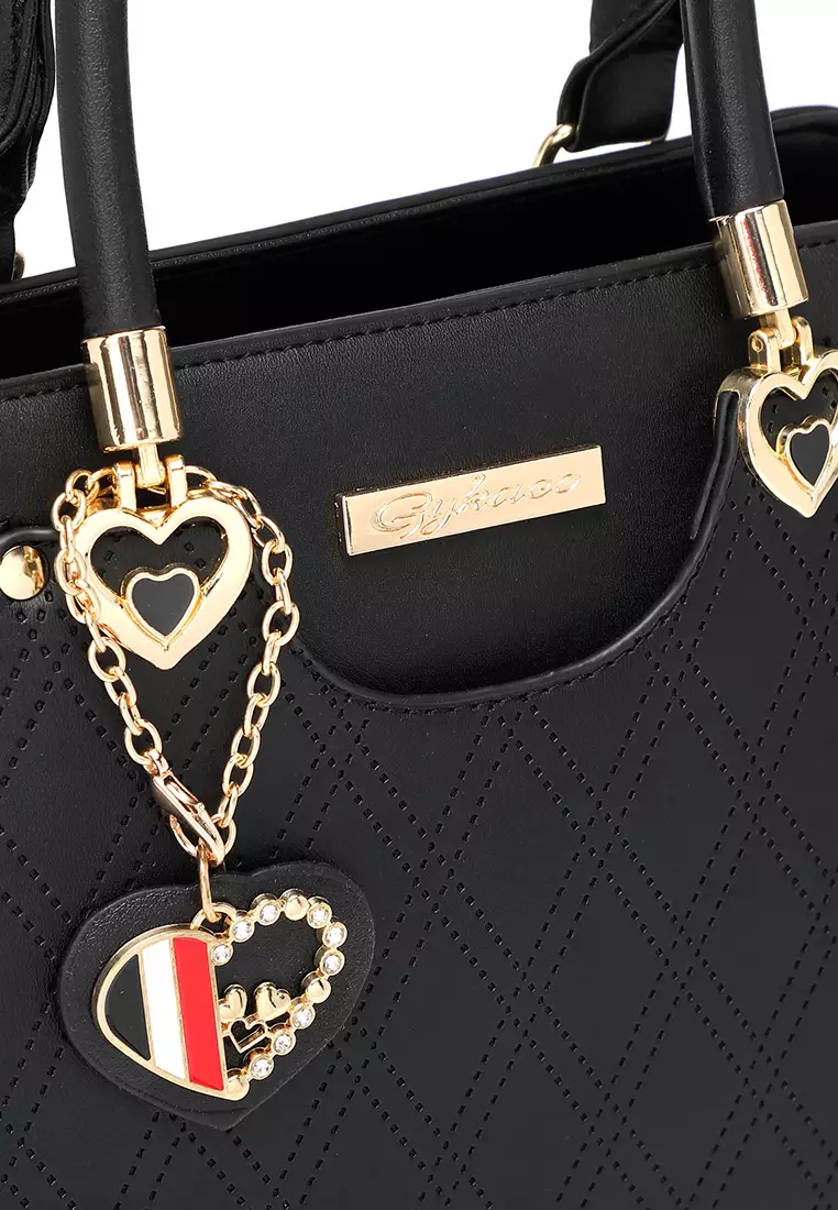 GYKACO Tas Wanita Hand bag - MEGAN Black - Fashion Top Handle Bag (Import)