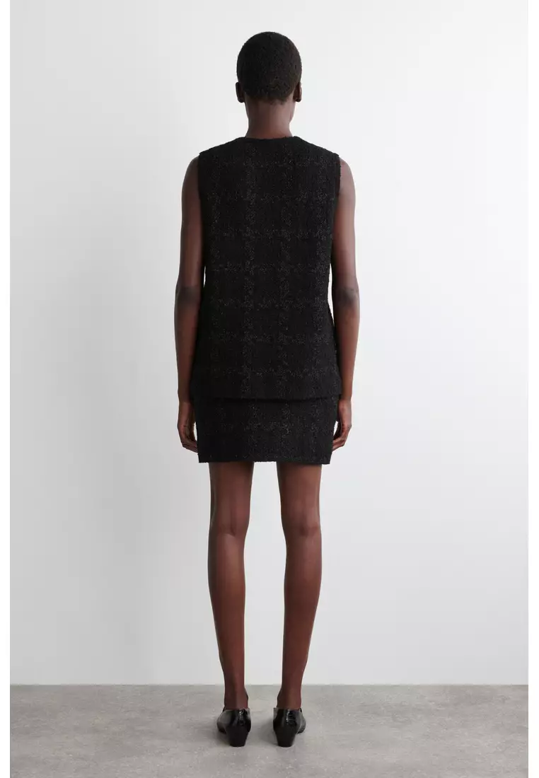 SPARKLY BOUCLÉ-KNIT MINI SKIRT