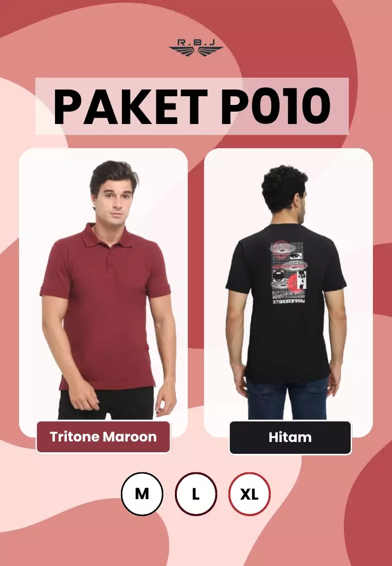 Buy 1 Get 1 Polo Shirt + T-Shirt Pria