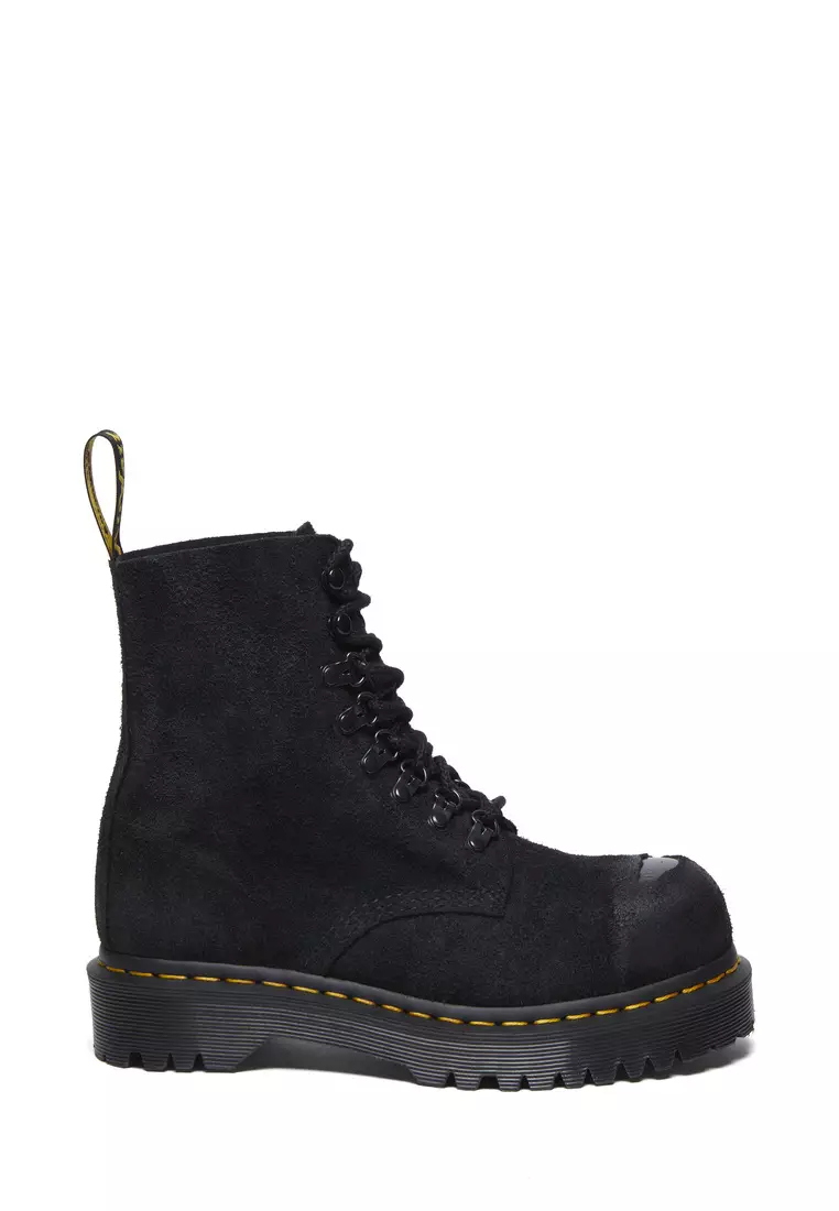 Discount on Dr. Martens  shoes - SKU: 1460 Black Pascal Steel Toe Black Hairy Boots Men