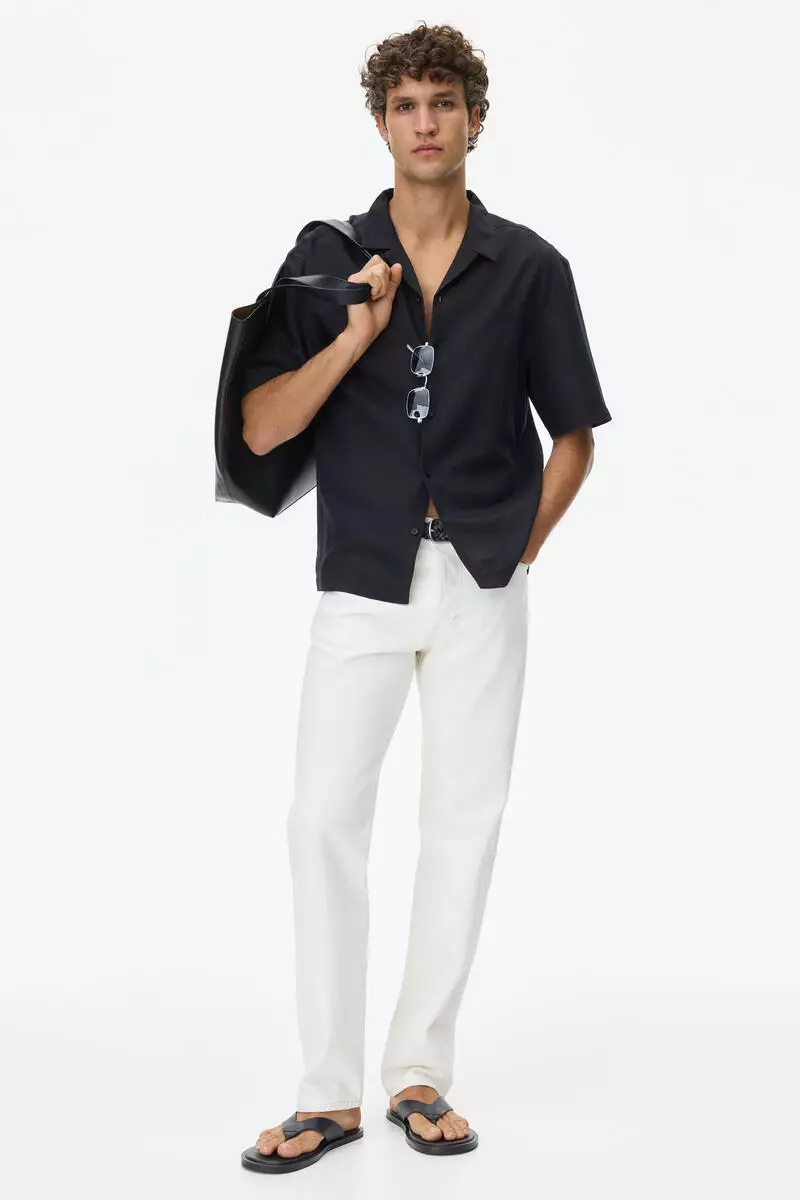 Relaxed Fit Linen-blend resort shirt