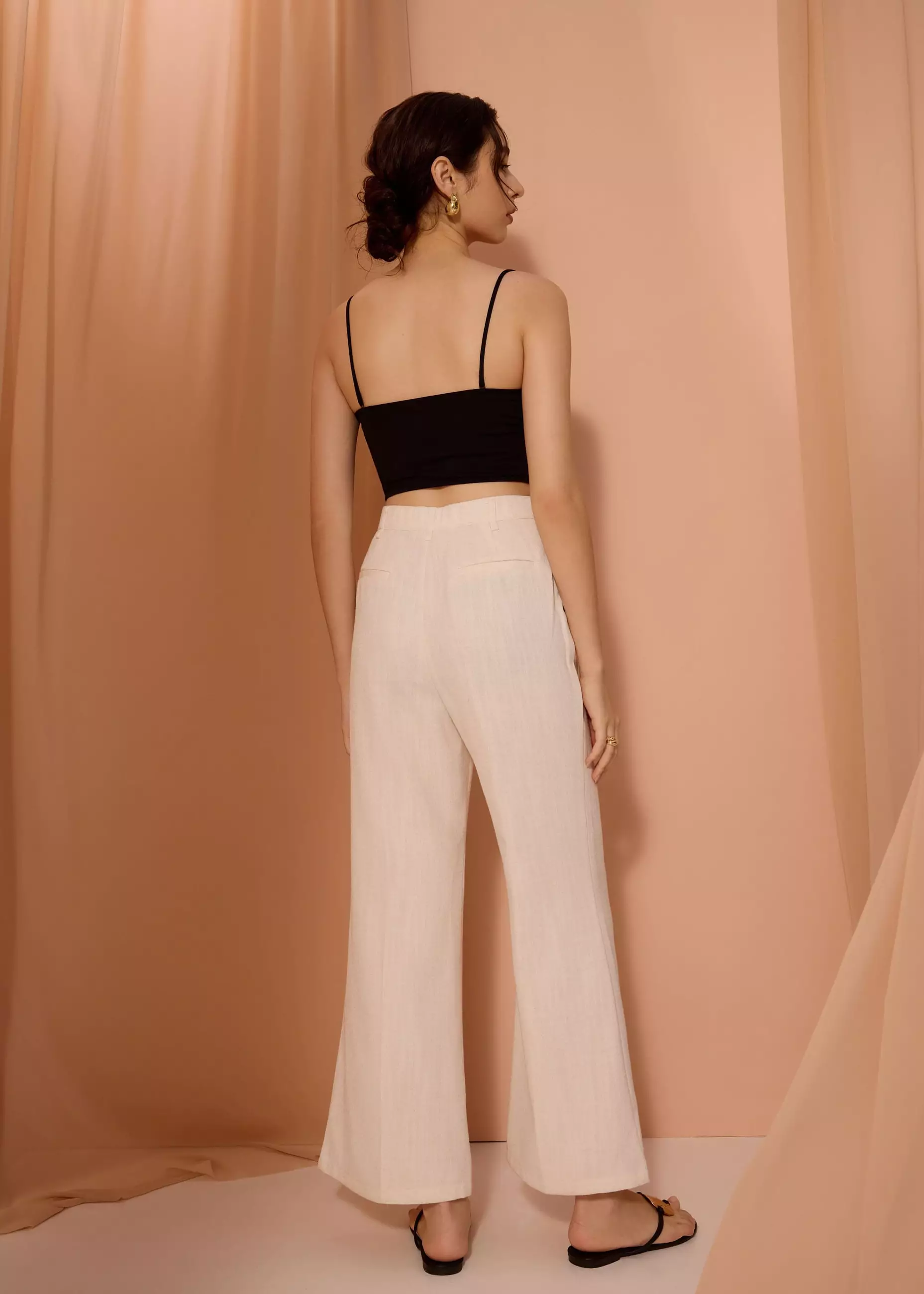 Celana Panjang Wanita - Leggy™ Pvara Textured Flare Pants