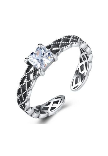 Rouse silver S925 Fashion Ol Geometric Ring 944ECAC3008131GS_1