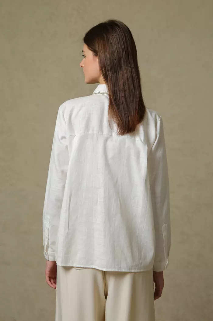 COTTONINK Studio - Atasan Kemeja Wanita Off-white Cline #StudioSummerCollection