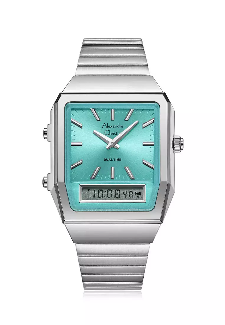 Alexandre Christie Jam Tangan Wanita - Silver Light Blue - Stainless Steel - 2B37 LHBSSLB