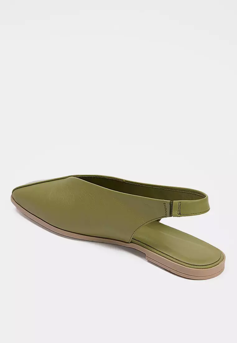 Open Back Square Toe Ballerinas