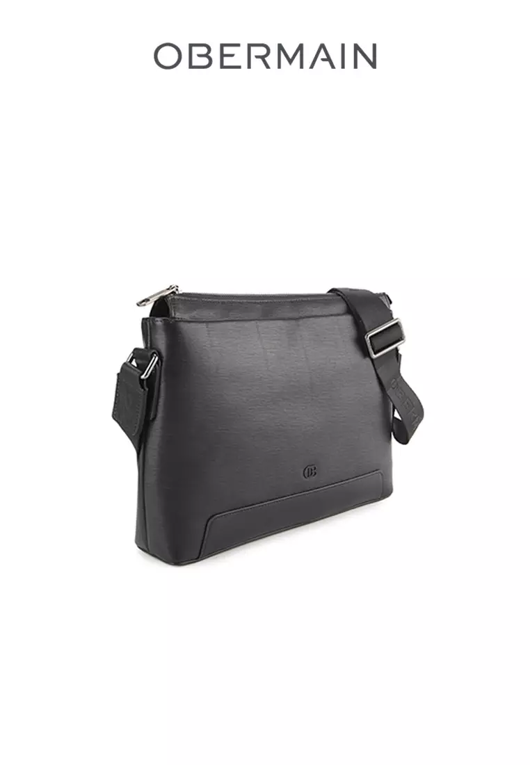 Men's Messenger Bag Genuine Leather Black