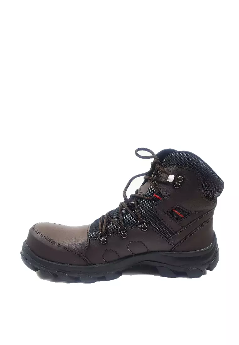 Country Boots Hiking Adventure Brown Sepatu Boots Safety Pria