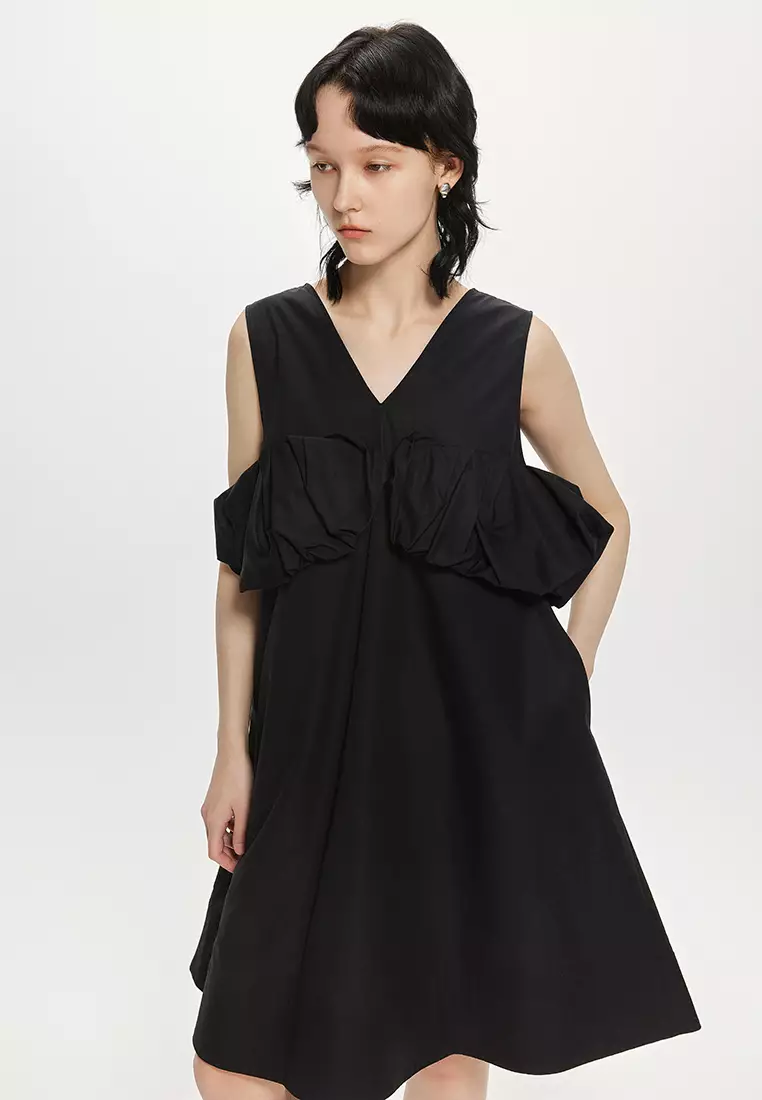 Poplin A-Line Elegant Sleeveless Dress