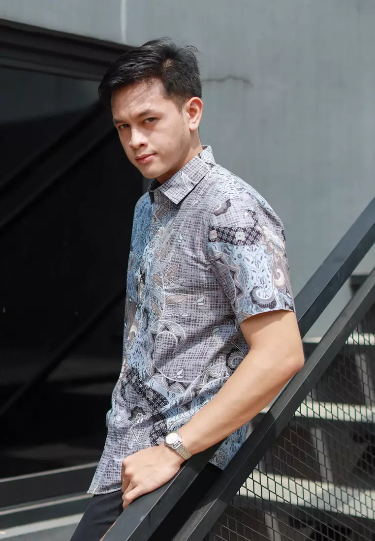 My Aksa batik Pria Kemeja Pendek Ryan Riyumi