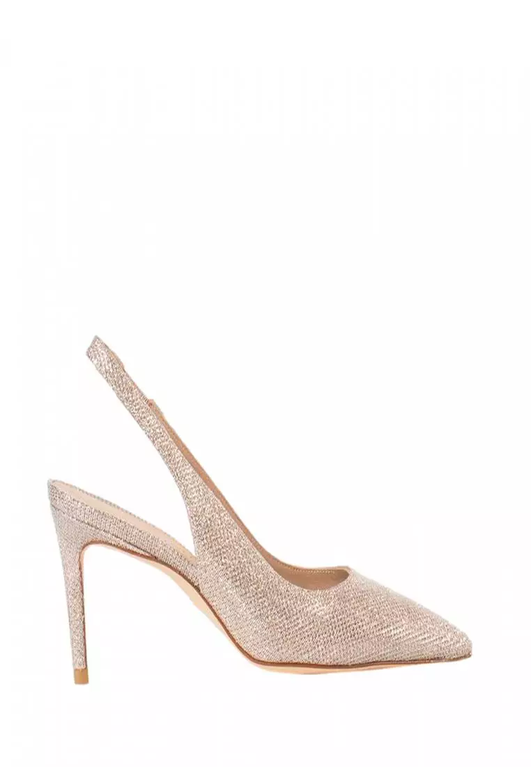 Buy Stuart Weitzman STUART WEITZMAN Slingback In Lurex Color Oro