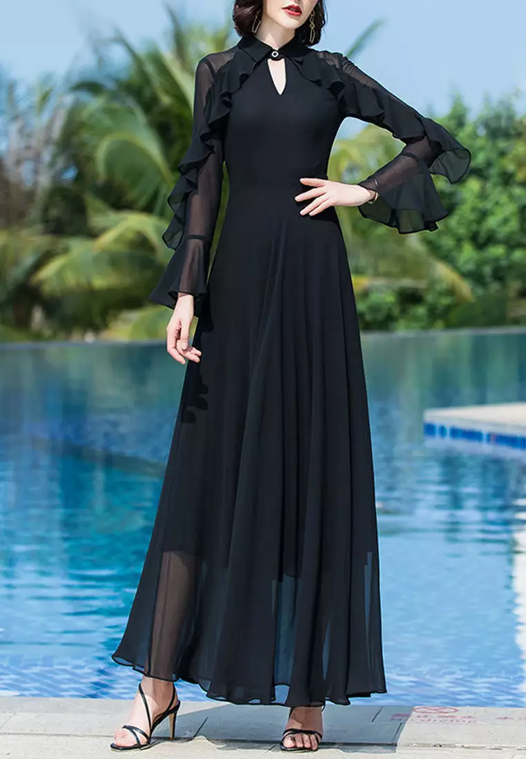 Simple chiffon dress top