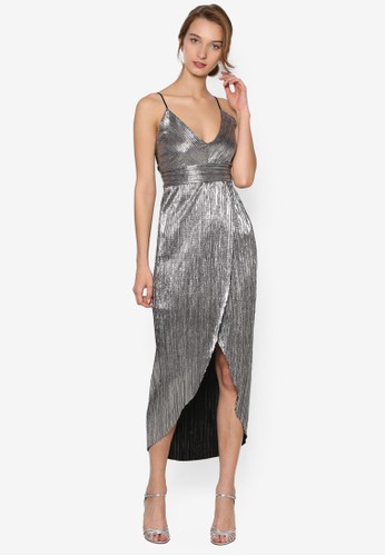 Samantha 金屬感裹飾細肩帶zalora時尚購物網的koumi koumi連身裙, 服飾, 服飾
