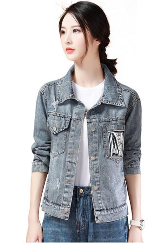 A In Girls Amphibole Hooded Denim Jacket 22 Buy A In Girls Online Zalora Hong Kong
