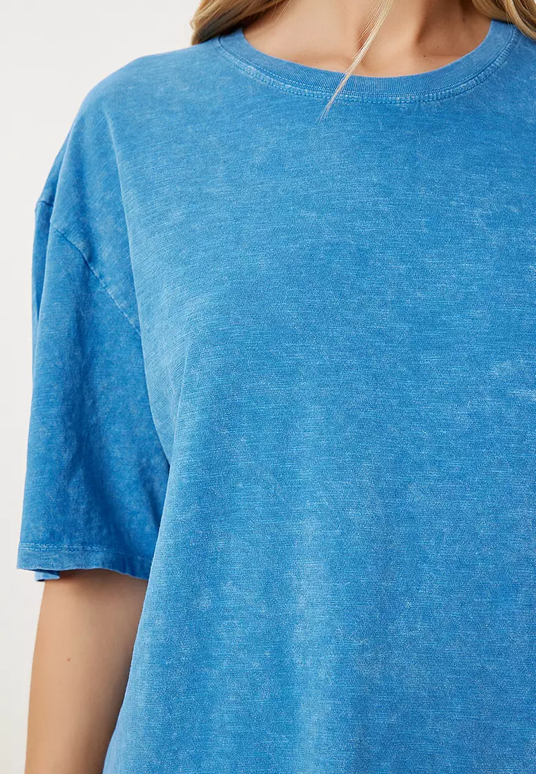 Washed Basic Knitted T-Shirt