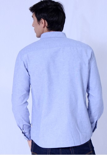 Jual Osella baju  pria Kemeja  Lengan Panjang Blue Original 
