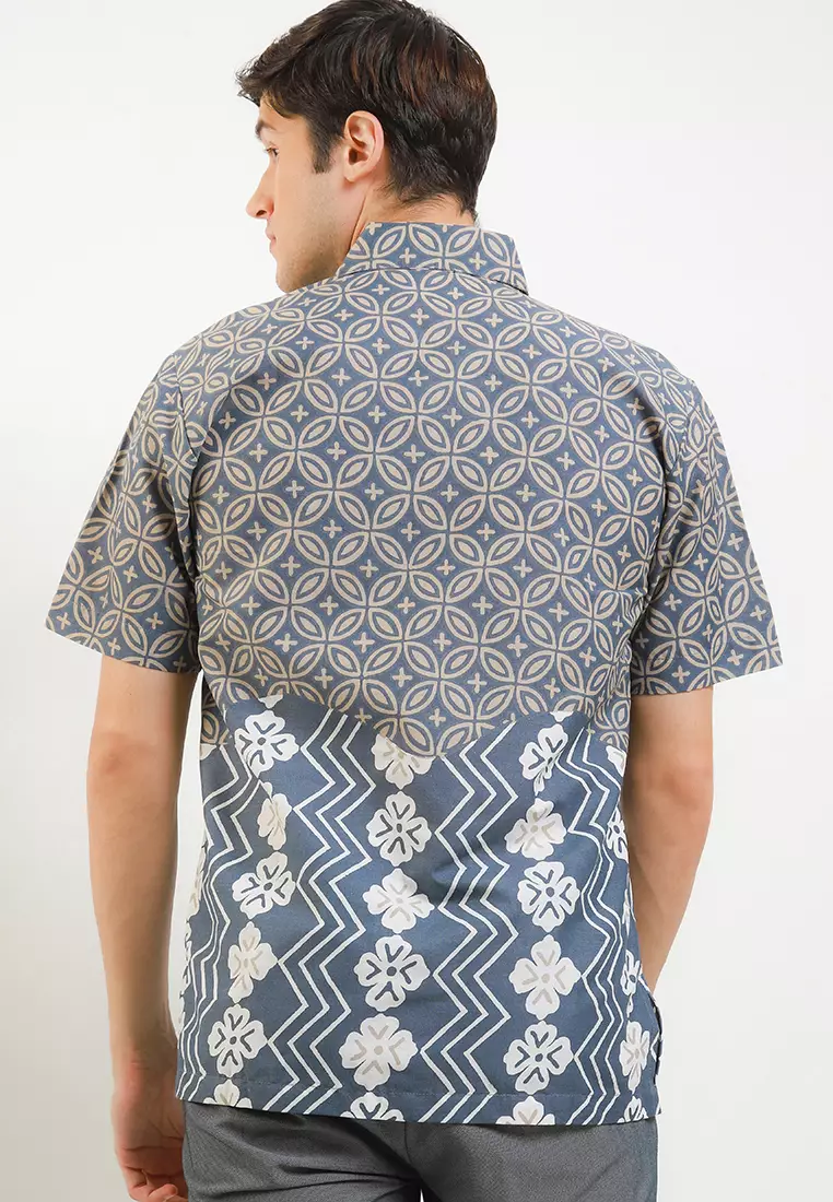 Belleza Kemeja Batik Premium Pria Casual Modern Lengan Pendek