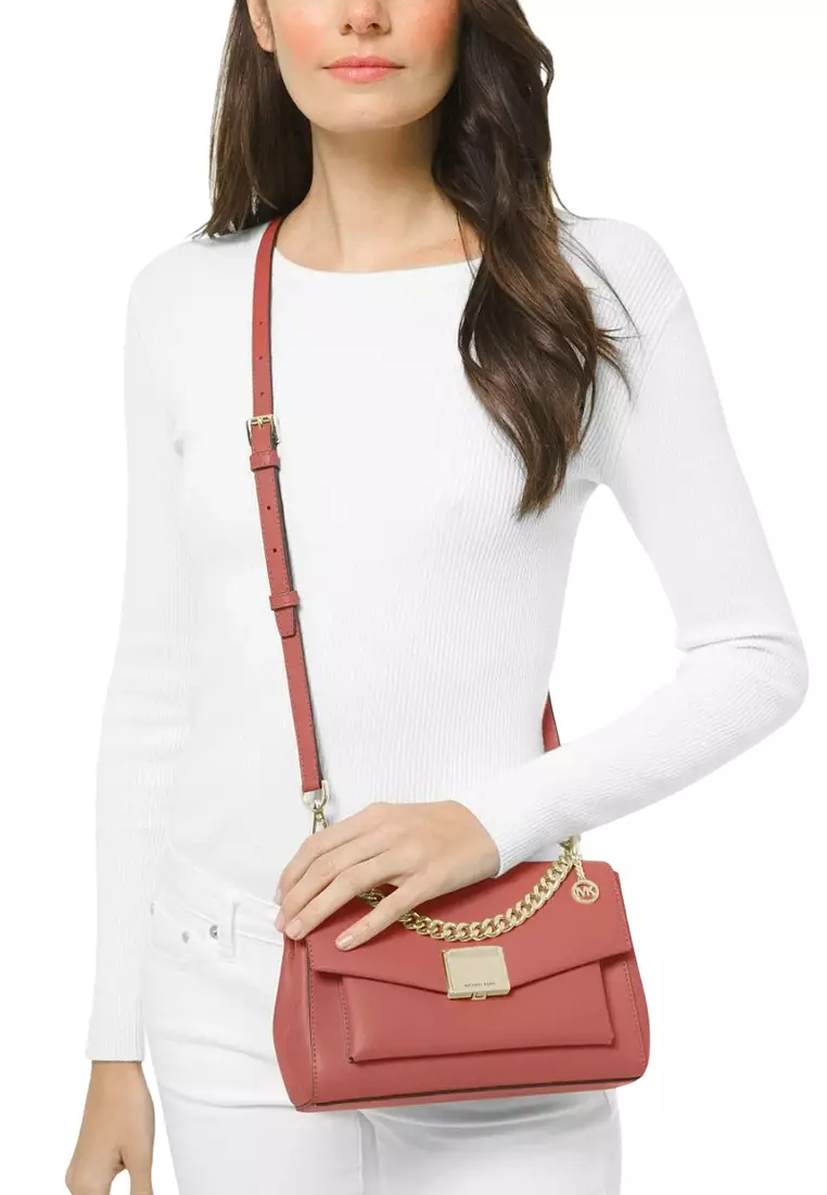 Lita Medium Leather Crossbody Bag - Pink