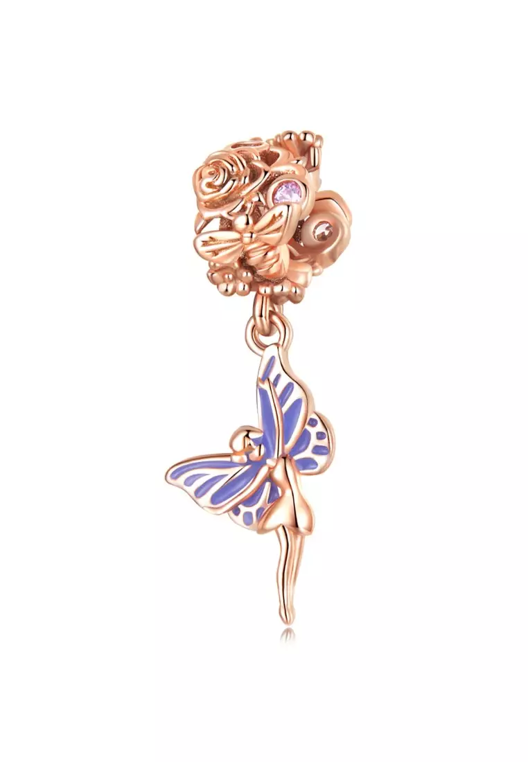 Gold top butterfly charm
