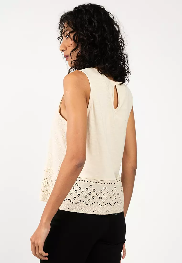 Sleeveless Mix Jersey Top