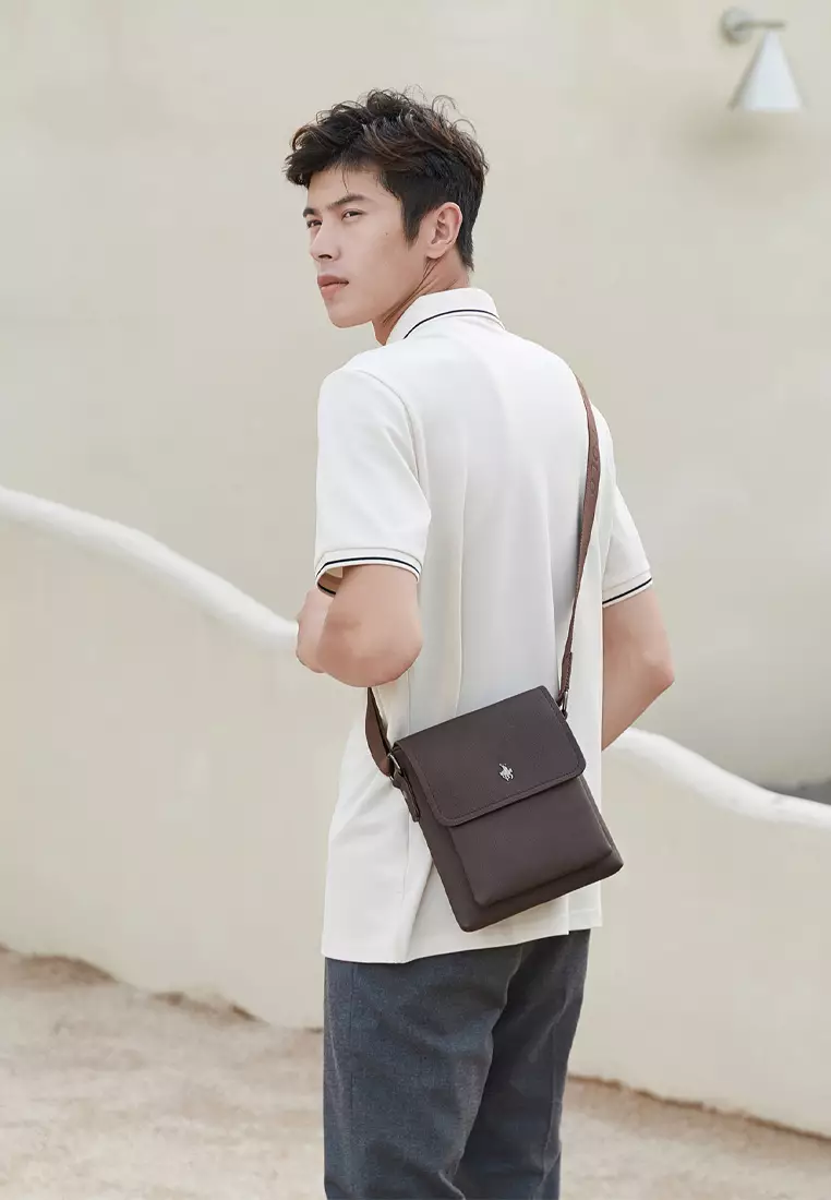 Men's Sling Bag / Crossbody Bag (Tas Selempang Pria) - Cokelat