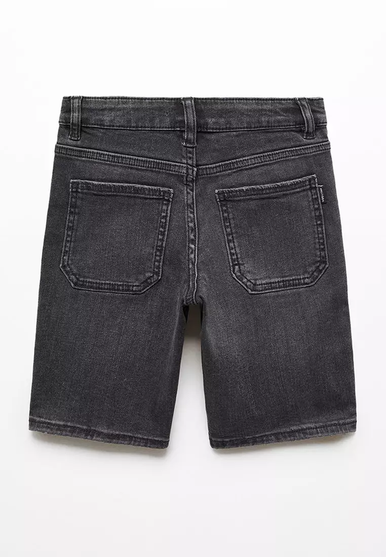 Kids black denim shorts 2025