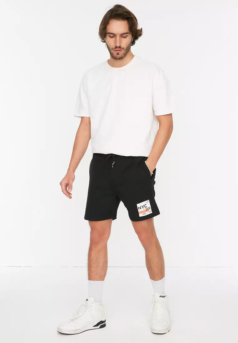 Slogan Printed Shorts