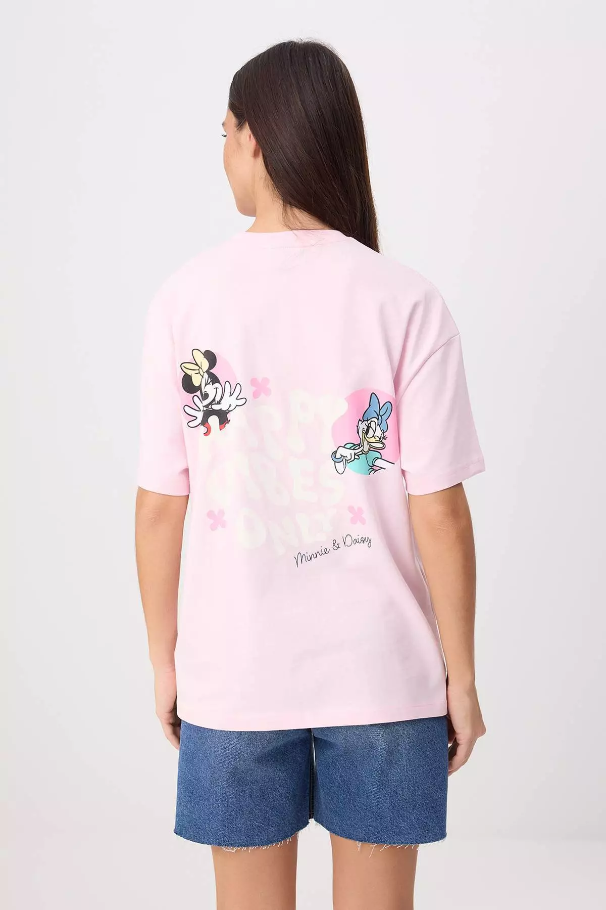 Pink Disney Licensed Printed Relaxed/Casual Fit Low Sleeve 100% Cotton Knitted T-Shirt Twoss26Ts00141