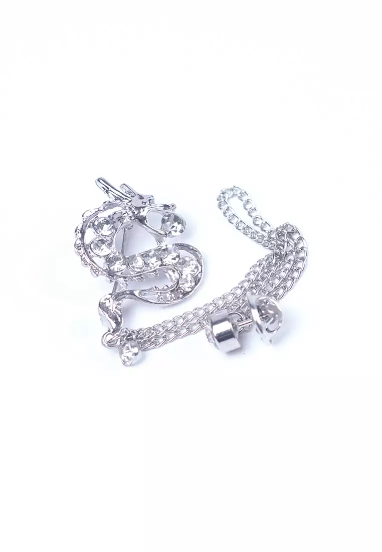 Houseofcuff lapel pin brooch bros untuk jas RANTAI SILVER GG