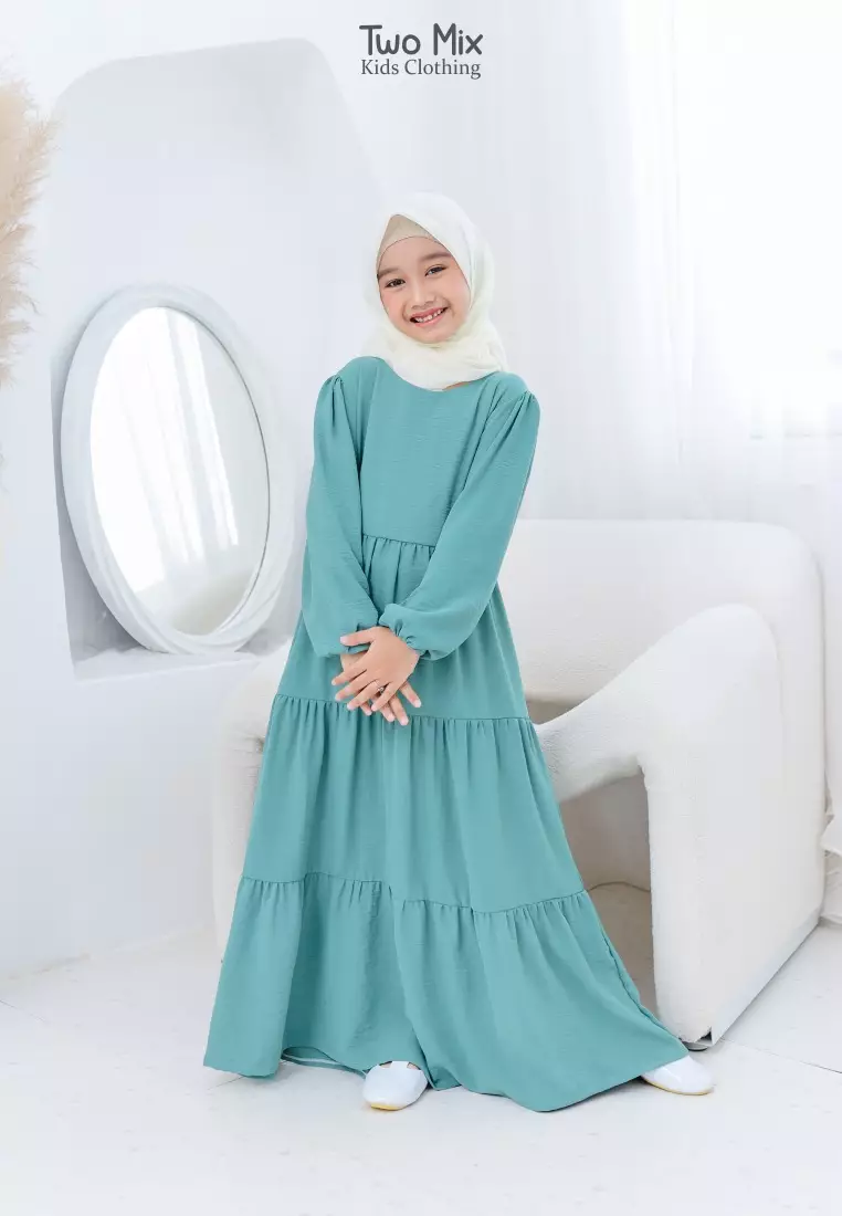 Two Mix Dress Gamis Couple Anak Perempuan - Baju Gamis Couple Anak Cewek - HARGA SATUAN - 4355