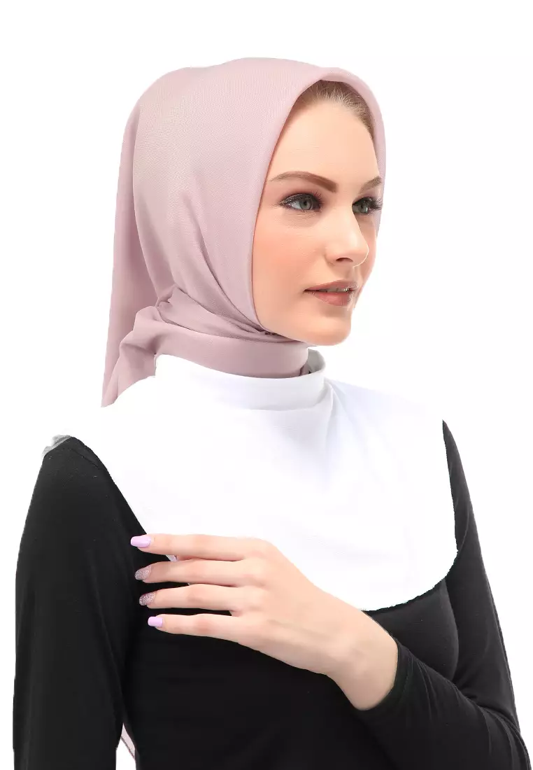 Afifah Manset Leher Polos Muslimah Casual Relaxed Fit - Putih