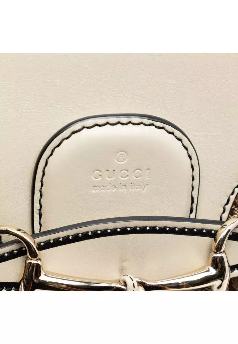 Pre-Loved Gucci Medium Gg Canvas Emily Flap Satchel