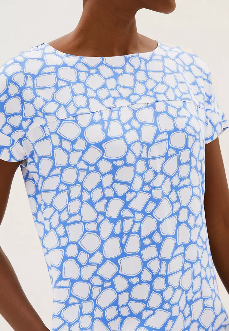 Animal Print Short Sleeve Shift Dress