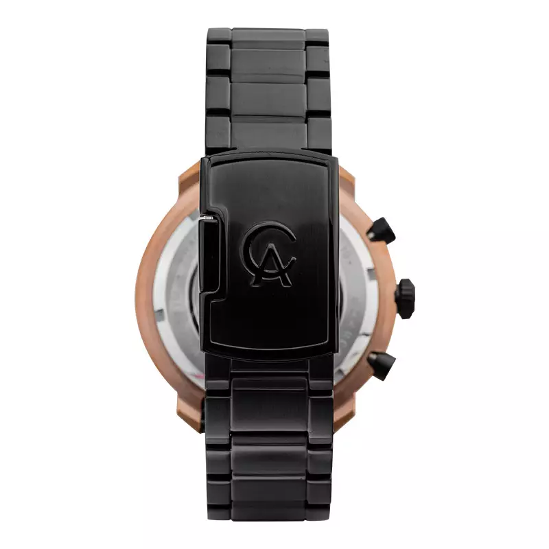 Jam Tangan Pria Alexandre Christie Chronograph AC 6626 MC BBRBA Men Black Dial Black Stainless Steel Strap