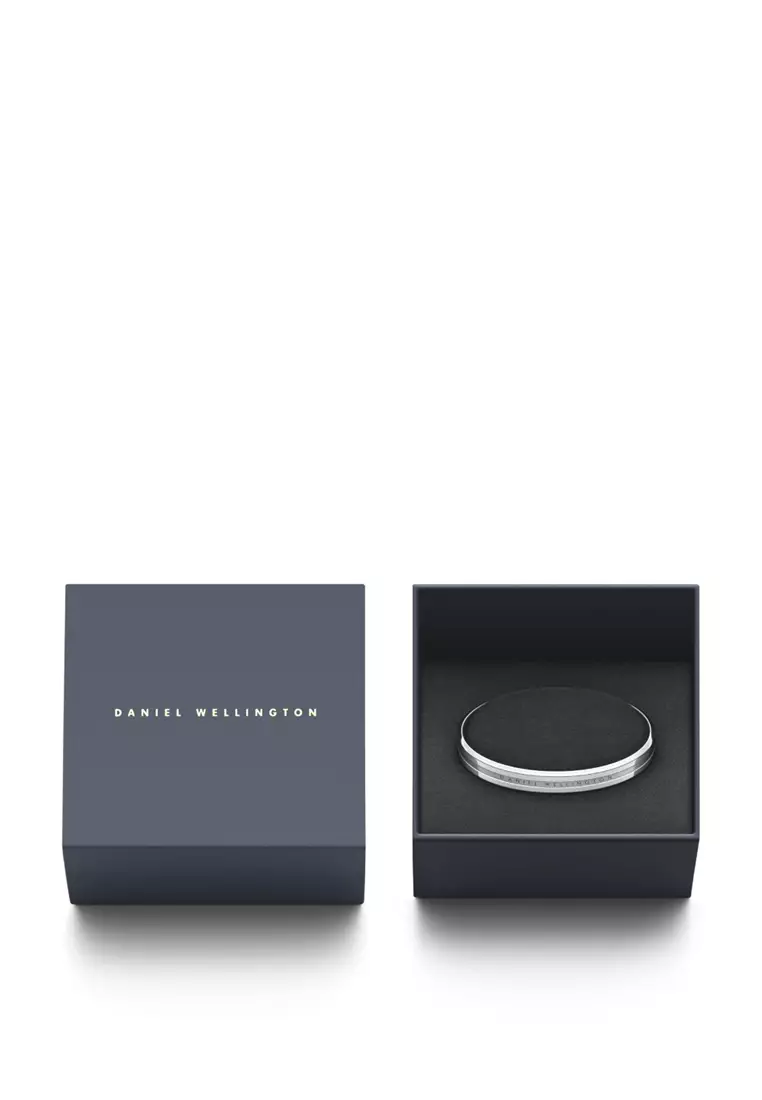 Elan Silver Bracelet - Medium - DW OFFICIAL - Stainless steel Enamel cuff bracelet for women and men