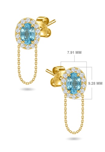 Aquae Jewels yellow Earrings Princess Chain 18K Gold and Diamonds - Yellow Gold,Amethyst 94380AC0A16802GS_1